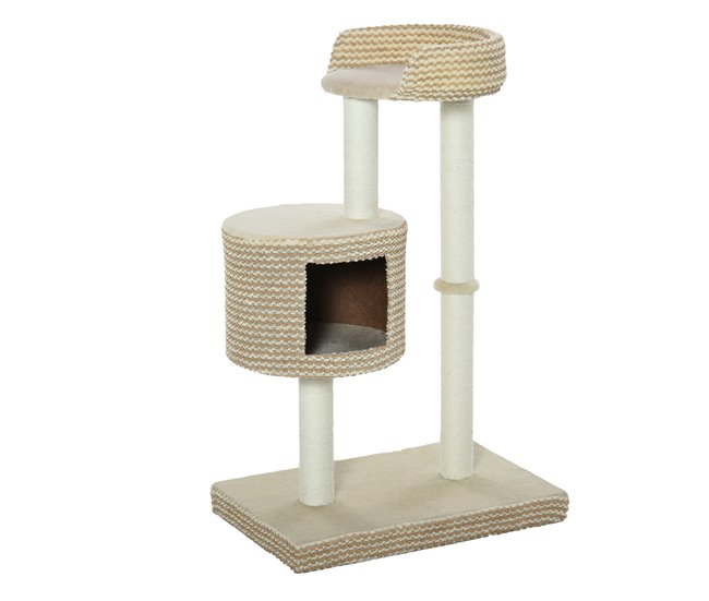 Árbol para gatos Aglomerado, Felpa, Yute PawHut Multicolor
