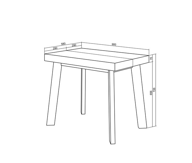 Mesa Consola extensible 90x140 Blanco