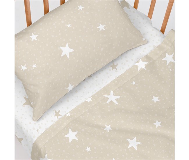 Little star beige Juego de sábana cuna Beige