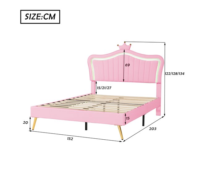 Camas infantiles 152x203 Rosa