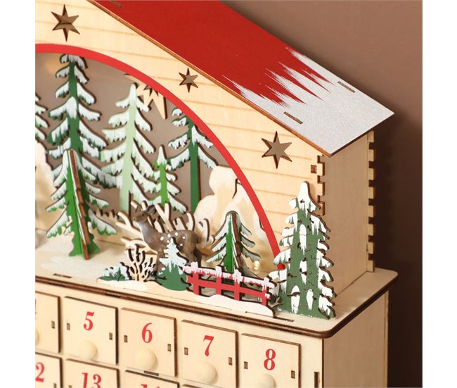 Calendario Adviento Navidad Tablero Multicapa HOMCOM Marron