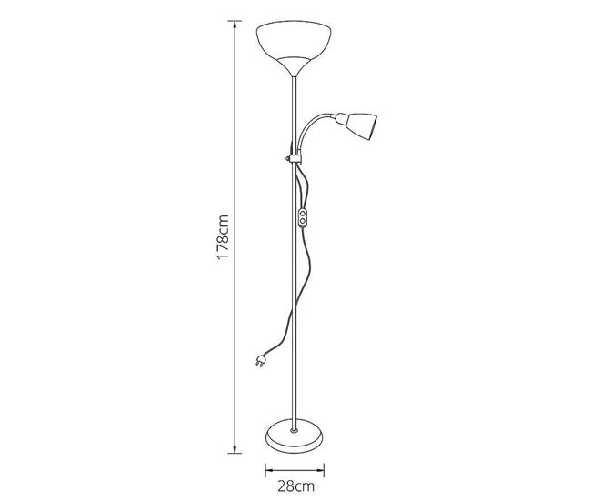 Lámpara De Pie Metal Serie Varese Blanco