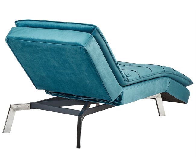 Beliani Chaise longue Terciopelo LOIRET Azul/ Verde