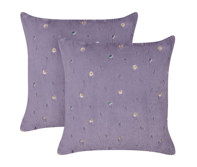 Beliani Cojín decorativo LAVATERA Lavanda