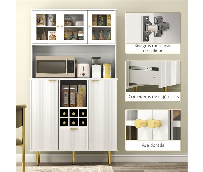 Alacena de Cocina MDF HOMCOM, hogar - cocina Blanco