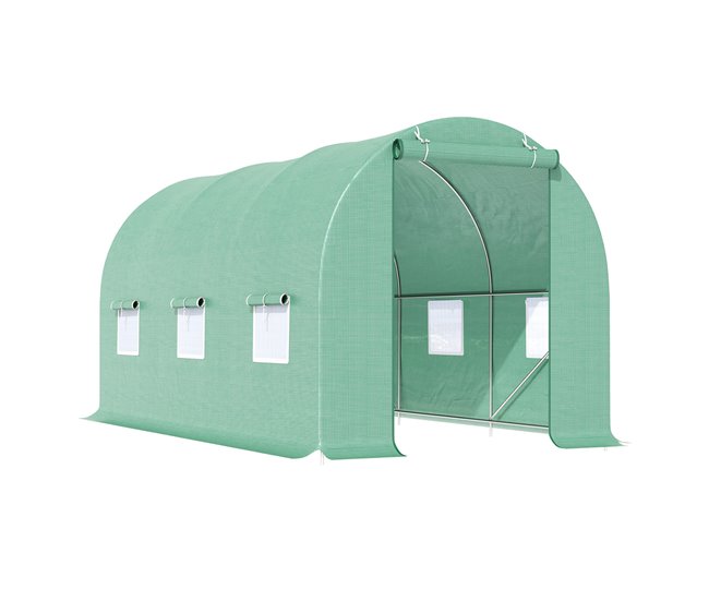 Invernadero de Jardín PE Outsunny Verde