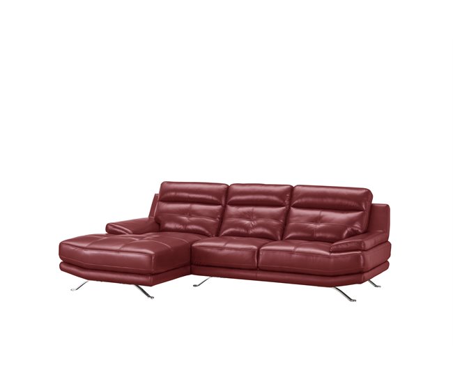 Chaise longue de piel HAWAI Rojo
