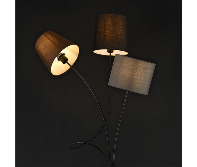 Lámpara de pie Treviso Metal Tela 3 x E14 [lux.pro] Multicolor