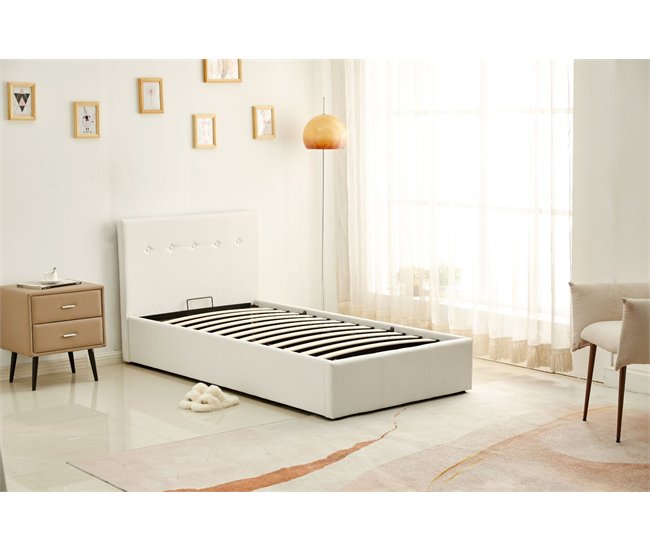 Cama Canape Abatible con Cabecero Blanco