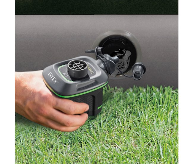 Colchón hinchable individual con hinchador y Fiber-Tech INTEX Verde