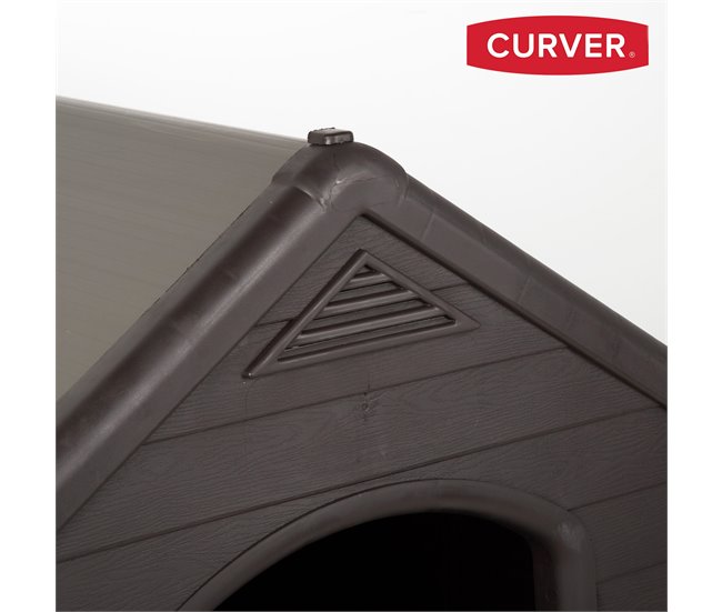 Curver Caseta perro de resina c/suelo elevado y sistema de ventilació Marron