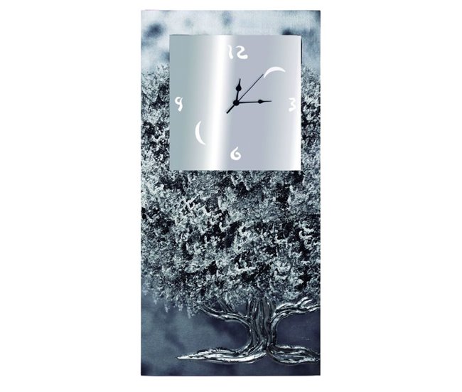 Reloj artesanal de pared Gris Azul