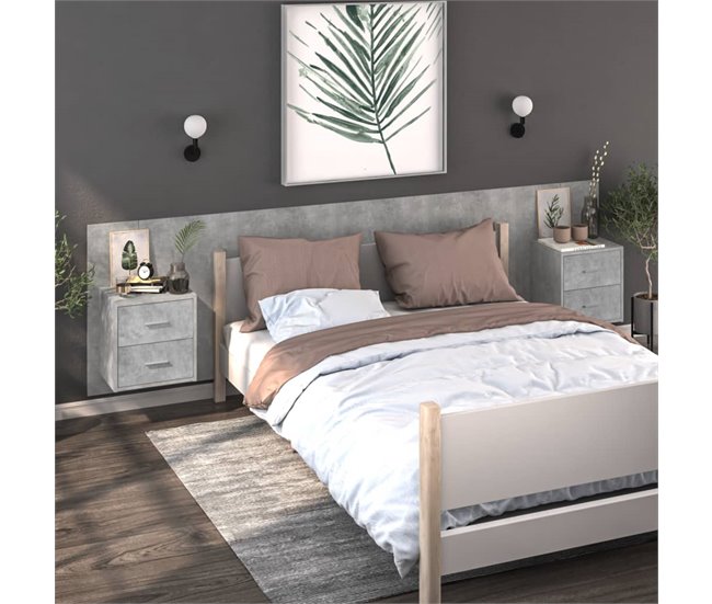 2 Mesitas de Noche de Pared 48 Blanco