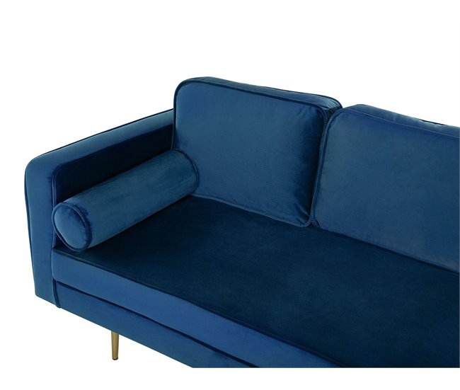 Beliani Chaise longue izquierdo Terciopelo MIRAMAS Azul Marino