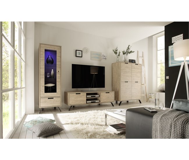 Aparador alto con 4 puertas en roble PALMA Roble