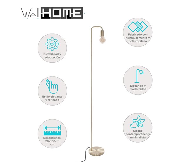 WELL HOME - Lámpara de pie Dorado