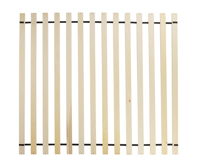 Beliani Cama con somier Madera de caucho BOUSSICOURT Marron