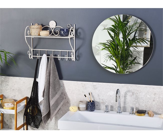 Beliani Estante de baño OSORNO Blanco
