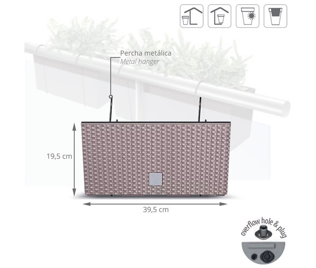 Jardinera Para Balcón Rato Case W Beige