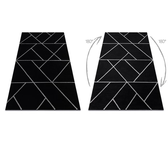 Alfombra EMERALD exclusivo 7543 glamour 80x150 Negro