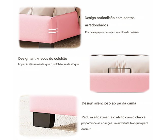 Marco de la cama 200x140 Rosa