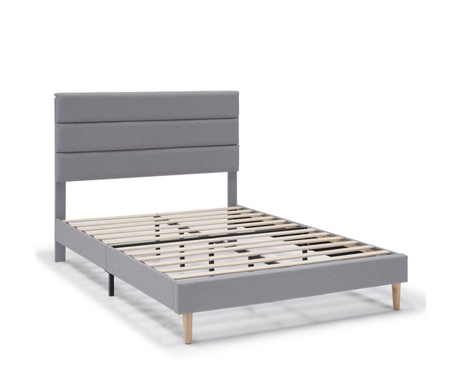 Estructura de Cama tapizada Aroma 135x190 Gris Claro