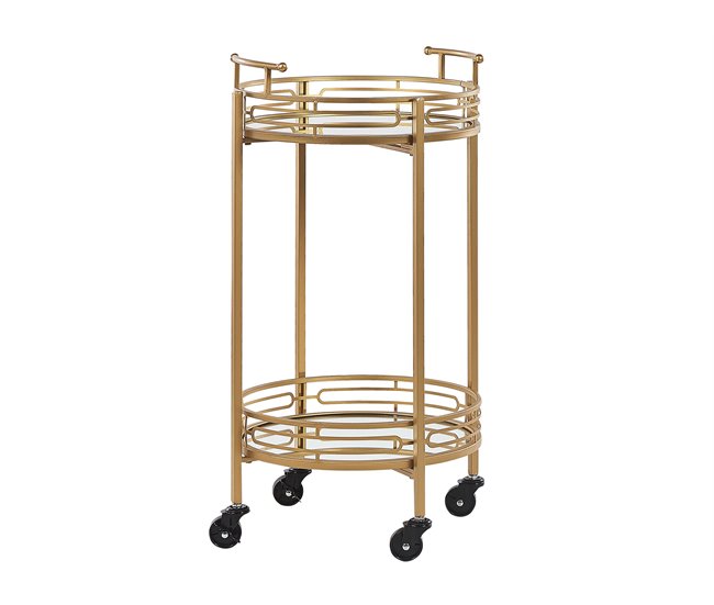 Beliani Carrito de cocina FARLEY Dorado