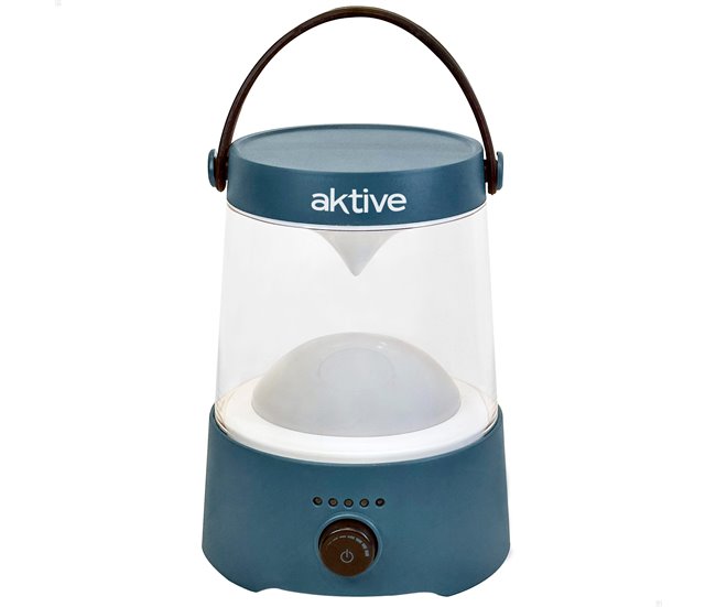 Aktive Lámpara LED camping 2 en 1 recargable USB 400 lúmenes regulable Azul