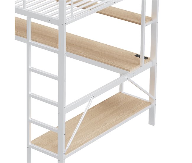 Cama alta para niños 145x204 Blanco