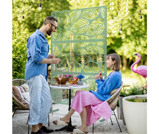 Biombo de Exterior Acero Outsunny, hogar - decoración Verde