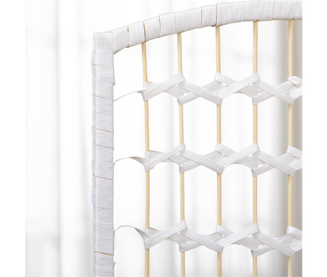 Biombo Papel, Bambú HOMCOM, hogar - decoración Blanco