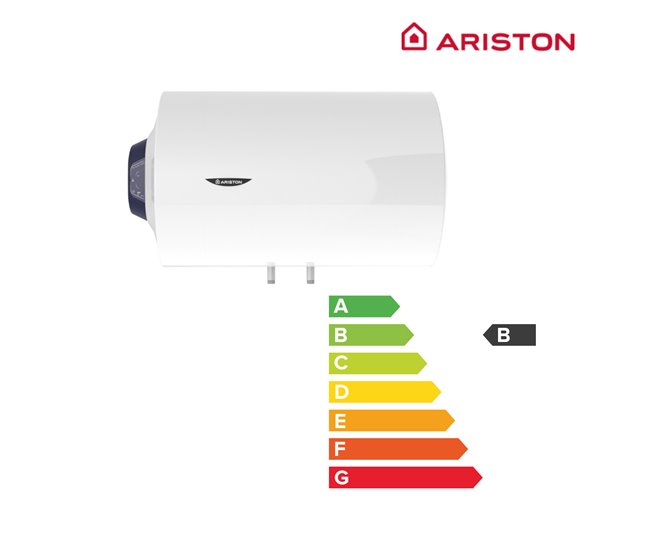 Termo eléctrico, Ariston, Blu1 Eco Horizontal, 80 litros, Clase Energetica B Blanco Brillo