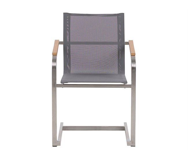 Beliani Conjunto de comedor MALETTO/COSOLETO Blanco/ Gris