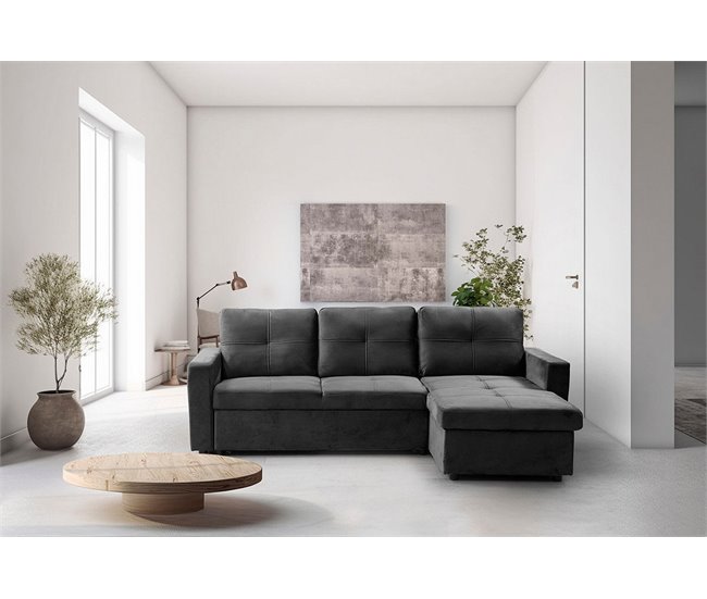 Sofa Cama Chaise Longue Pau Gris Claro