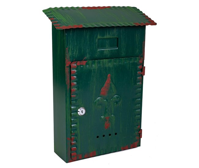 Buzón de metal Verde