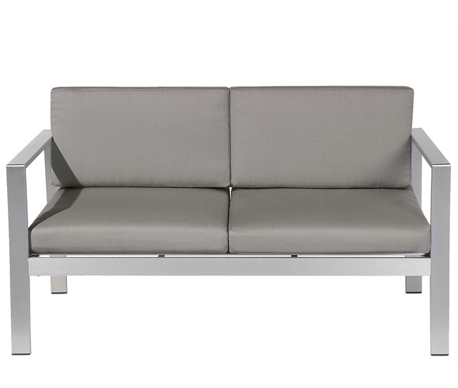 Beliani Banco Aluminio SALERNO 142x70 Gris