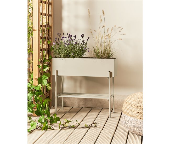 Beliani Maceta con patas VINCA Beige