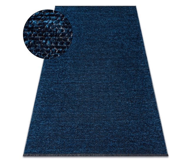 Alfombra FLORENCE 24021 glamour tejido plano flecos 135x190 Azul