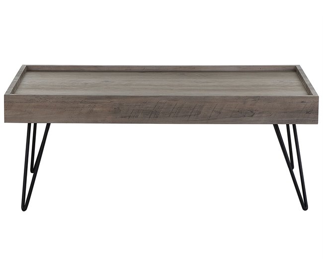Beliani Mesa de centro WELTON 60x100 Gris Oscuro