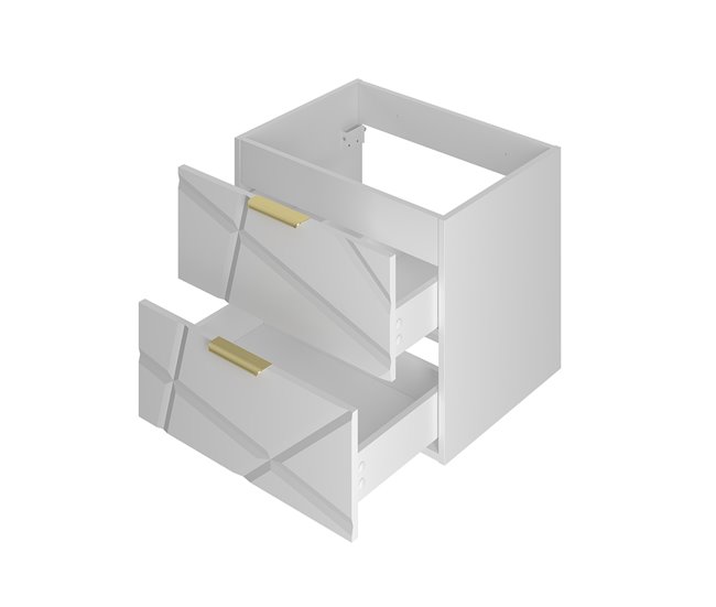 Mueble bajo lavabo 2 compartimientos encimera Aurora 80 Blanco