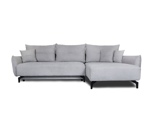 Chaise longue con cama y arcón STOCKHOLM Gris