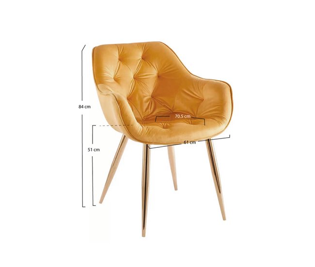 Silla Zandel Golden Terciopelo Amarillo