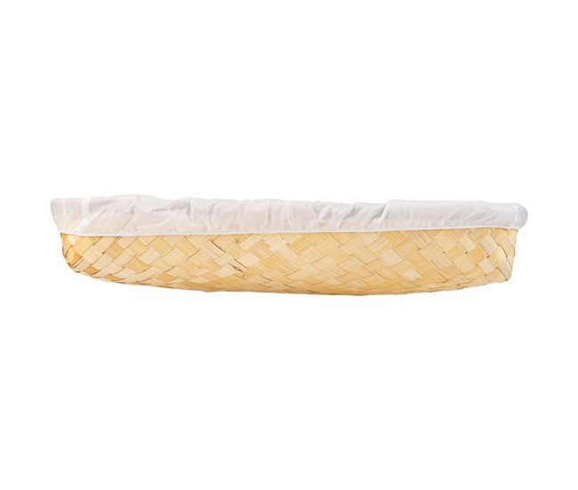 Bandeja de bambú forrada Blanco