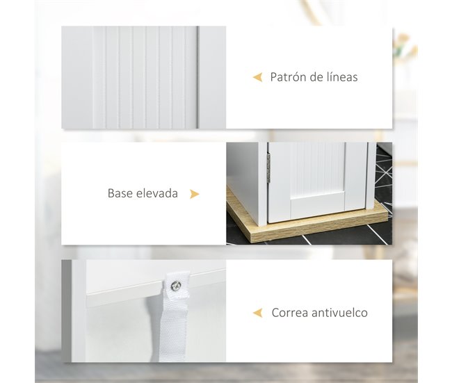 Armario de Baño MDF, Melamina de Madera kleankin, hogar - baño Blanco