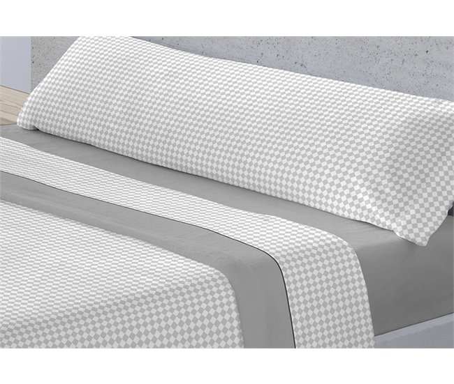 Juego Sábanas 3 piezas Microfibra Sol Gris