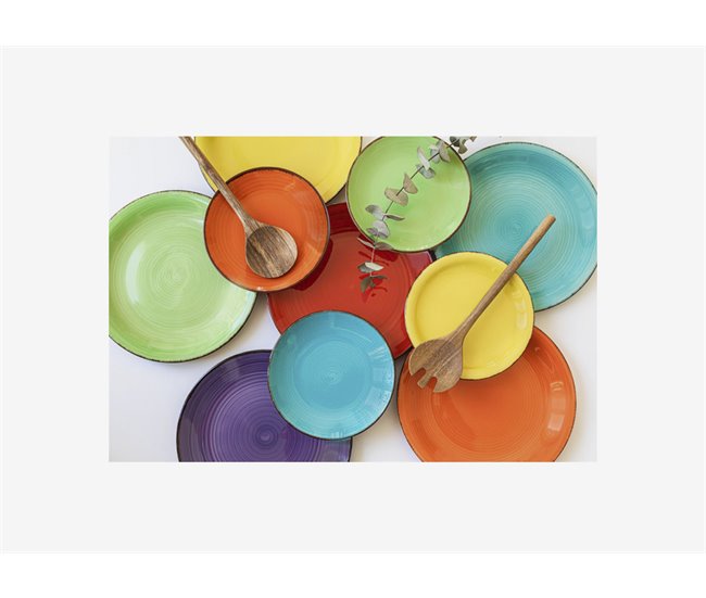 Vajilla COLORS 18 piezas gres multicolor Multicolor