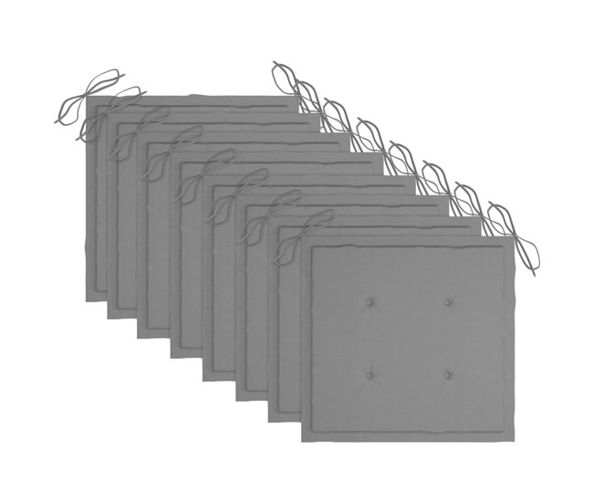 8 Sillas de jardín plegables de madera maciza acacia con cojines Antracita