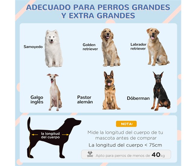 Caseta para Perros Tela Oxford, Acero PawHut 