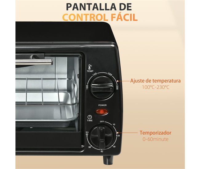 Horno Eléctrico Sobremesa Negro