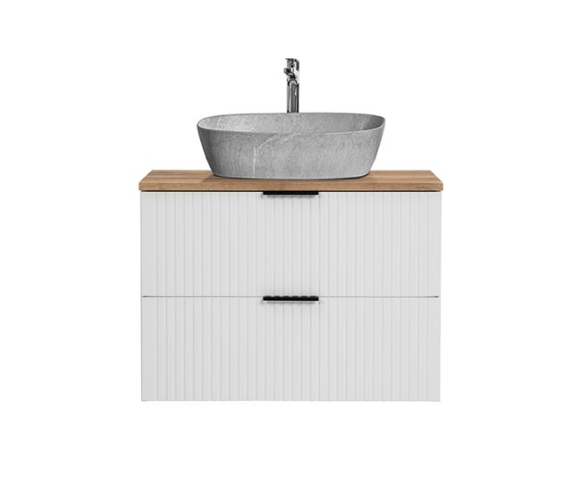 Mueble lavabo individual efecto piedra de Adriel Blanco